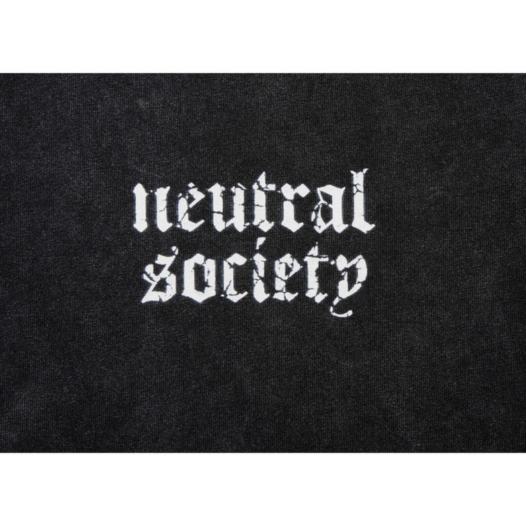 NEUTRAL SOCIETY SNOW WASH REVERSE TEE-WASHED BLACK
