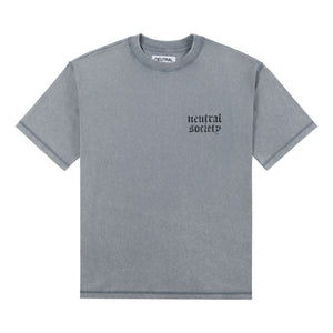 NEUTRAL SOCIETY SNOW WASH REVERSE TEE-WASHED GREY