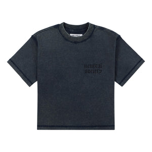 NEUTRAL SOCIETY SNOW WASH REVERSE TEE-WASHED NAVY