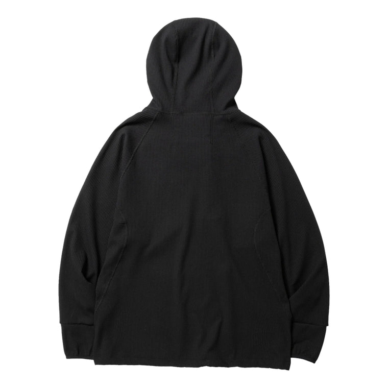 MEANSWHILE SOLOTEX WAFFLE BALACLAVA HOODIE-BLACK
