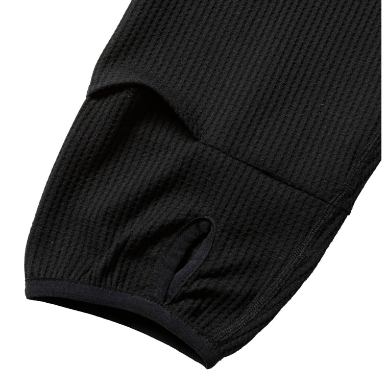 MEANSWHILE SOLOTEX WAFFLE BALACLAVA HOODIE-BLACK