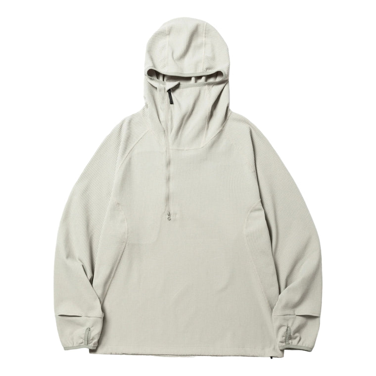 MEANSWHILE SOLOTEX WAFFLE BALACLAVA HOODIE-GREY