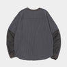 MEANSWHILE SOLOTEX WAFFLE L/S TEE-CHARCOAL