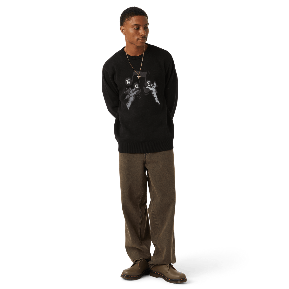 HUF SONG INTARSIA SWEATER-BLACK