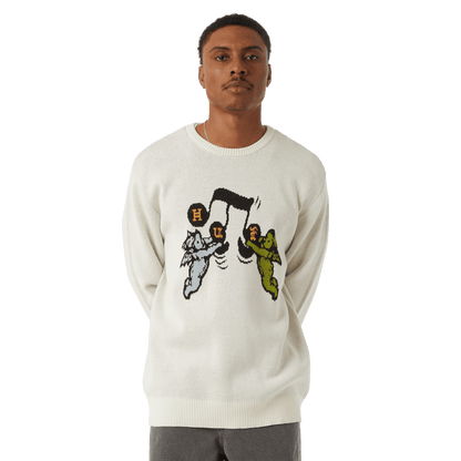 HUF SONG INTARSIA SWEATER-LINEN