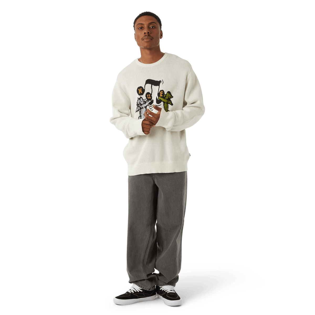 HUF SONG INTARSIA SWEATER-LINEN