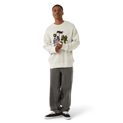 HUF SONG INTARSIA SWEATER-LINEN