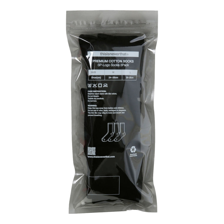 THIS IS NEVER THAT SP-LOGO SOCKS 3PACK-BLACK
