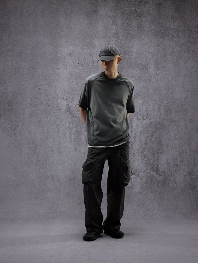 NINE POINT NINE SPIRAL LOGO S/S TEE-OLIVE