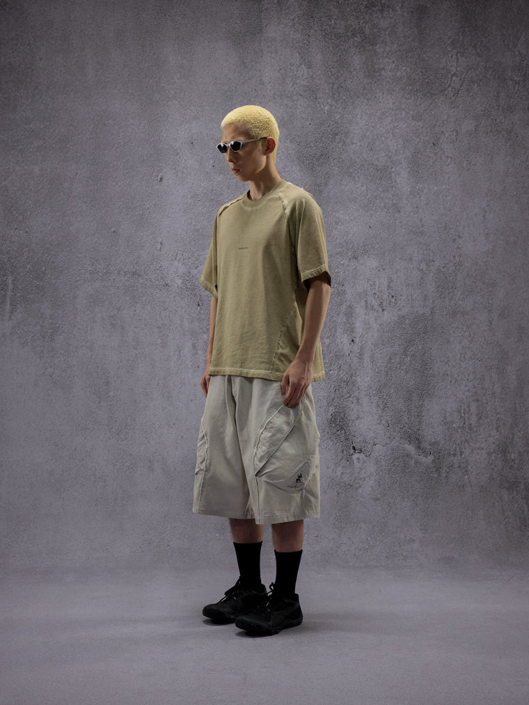 NINE POINT NINE SPIRAL LOGO S/S TEE-TAN