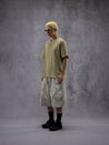 NINE POINT NINE SPIRAL LOGO S/S TEE-TAN