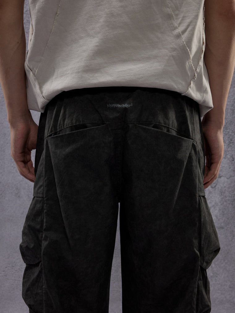 NINE POINT NINE SPIRAL MULTI POCKET FIELD PANTS-BLACK