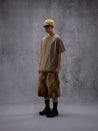 NINE POINT NINE SPIRAL MULTI POCKET FIELD SHORTS-BROWN
