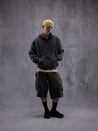 NINE POINT NINE SPIRAL MULTI POCKET FIELD SHORTS-CHARCOAL