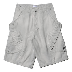 NINE POINT NINE SPIRAL MULTI POCKET FIELD SHORTS-LIGHT GREY