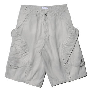 NINE POINT NINE SPIRAL MULTI POCKET FIELD SHORTS-LIGHT GREY
