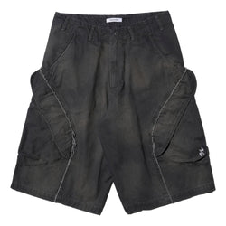 NINE POINT NINE SPIRAL MULTI POCKET FIELD SHORTS-CHARCOAL