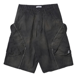 NINE POINT NINE SPIRAL MULTI POCKET FIELD SHORTS-CHARCOAL