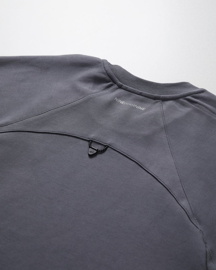 NINE POINT NINE SPIRAL TECH PANEL TEE-GREY