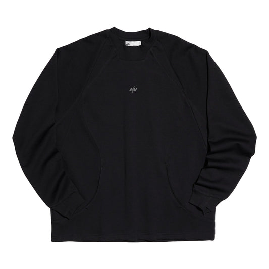 NINE POINT NINE SPIRAL TECH PANEL TEE-BLACK
