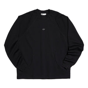 NINE POINT NINE SPIRAL TECH PANEL TEE-BLACK