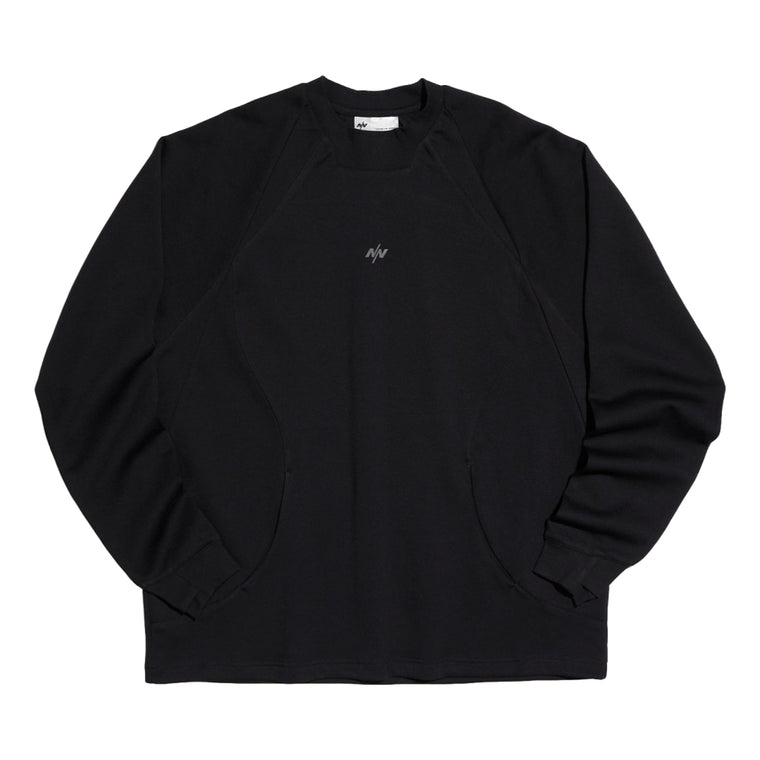 NINE POINT NINE SPIRAL TECH PANEL TEE-BLACK