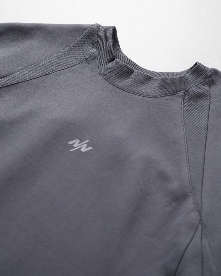 NINE POINT NINE SPIRAL TECH PANEL TEE-BLACK