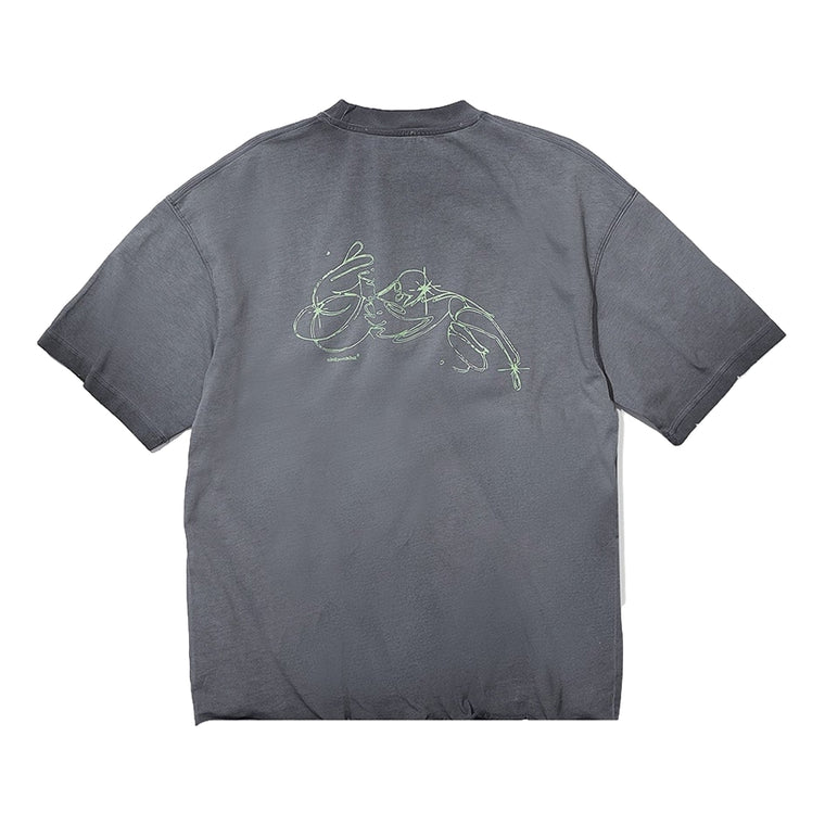 NINE POINT NINE "SPIRIT TRANSFORM" S/S TEE-WASHED GREY