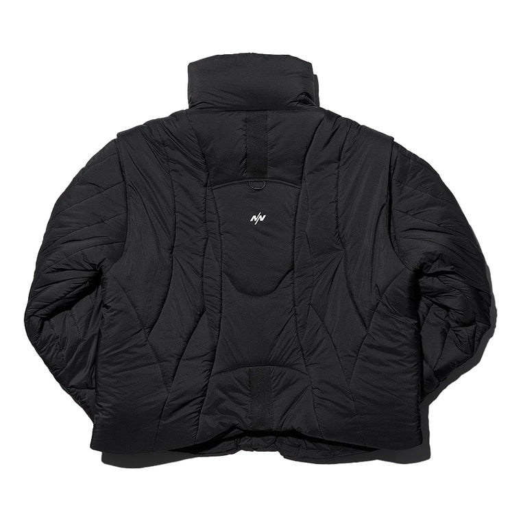 NINE POINT NINE SPRIAL 2IN1 PUFFER JACKET-BLACK