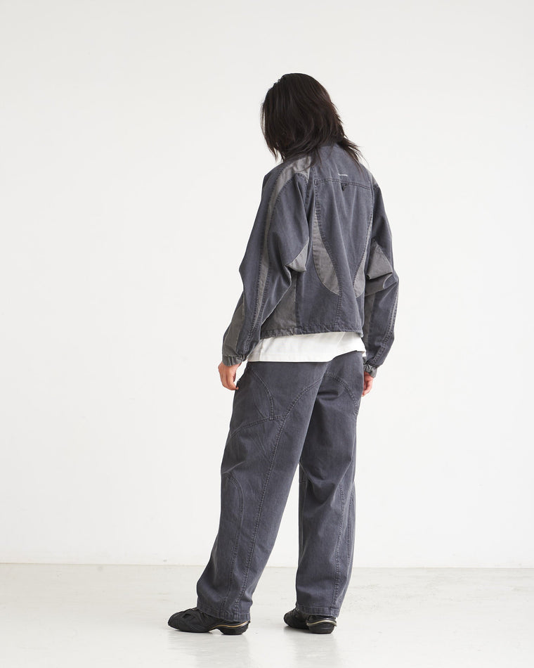 NINE POINT NINE SPRINTER OVERSIZE PANEL DEMIN JACKET-WASHED GREY