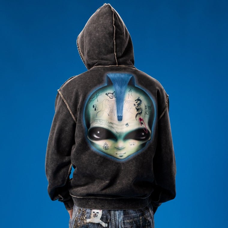 RIPNDIP SQUABBLE UP HOODIE-BLACK VINTAGE WASH