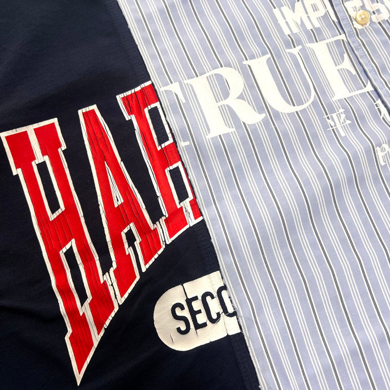 2ND CLOSET HARDCORE TURE LOVE SHIRT COLLAR T-SHIRT-NAVY