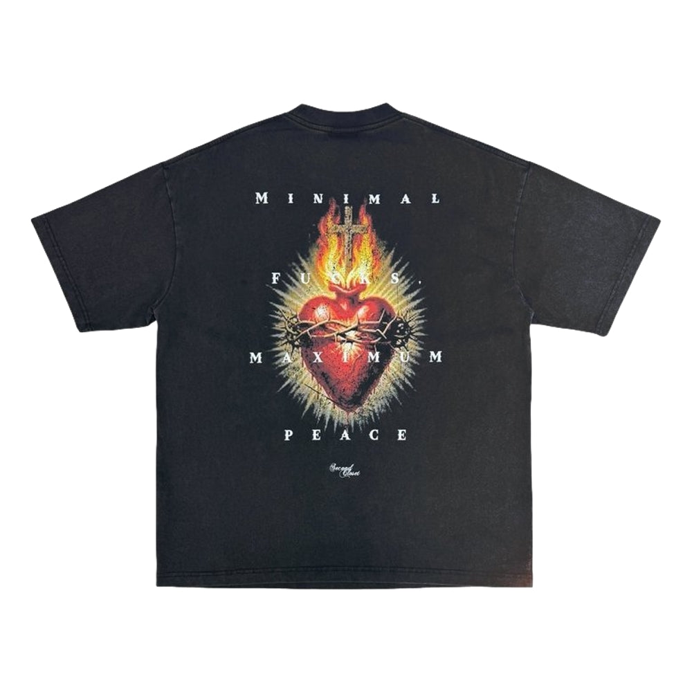 2ND CLOSET "JESUS LOVES TECHNO" WASHED T-SHIRT-WASHED BLACK