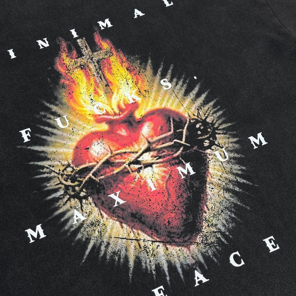 2ND CLOSET "JESUS LOVES TECHNO" WASHED T-SHIRT-WASHED BLACK