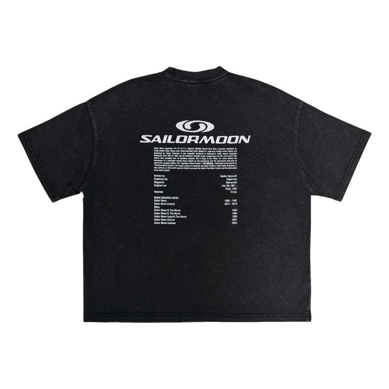 2ND CLOSET "SAILORMOON" WASHED BOXY T-SHIRT-WASHED BLACK