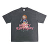 2ND CLOSET "HAPPY BIRTHDAY, CHUCKY" WASHED T-SHIRT-WASHED GREY