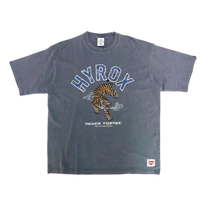 2ND CLOSET HYROX TIGER WASHED T-SHIRT-WASHED BLUE