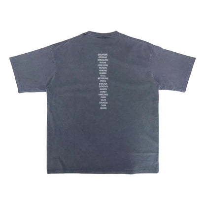 2ND CLOSET HYROX TIGER WASHED T-SHIRT-WASHED BLUE