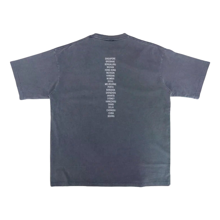 2ND CLOSET HYROX TIGER WASHED T-SHIRT-WASHED BLUE