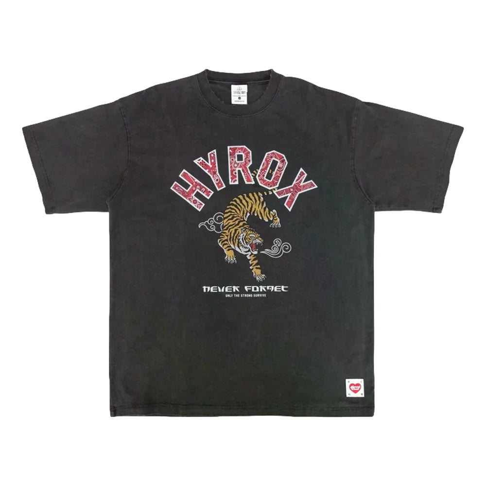2ND CLOSET HYROX TIGER WASHED T-SHIRT-WASHED BLACK