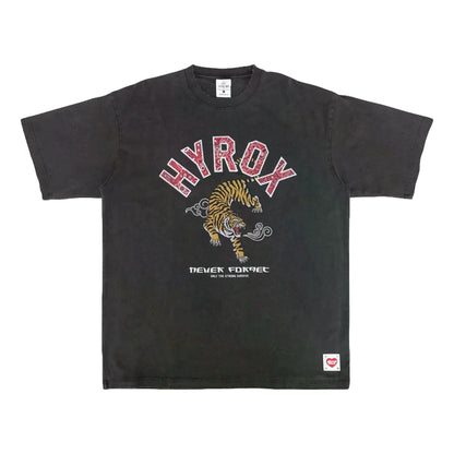 2ND CLOSET HYROX TIGER WASHED T-SHIRT-WASHED BLACK