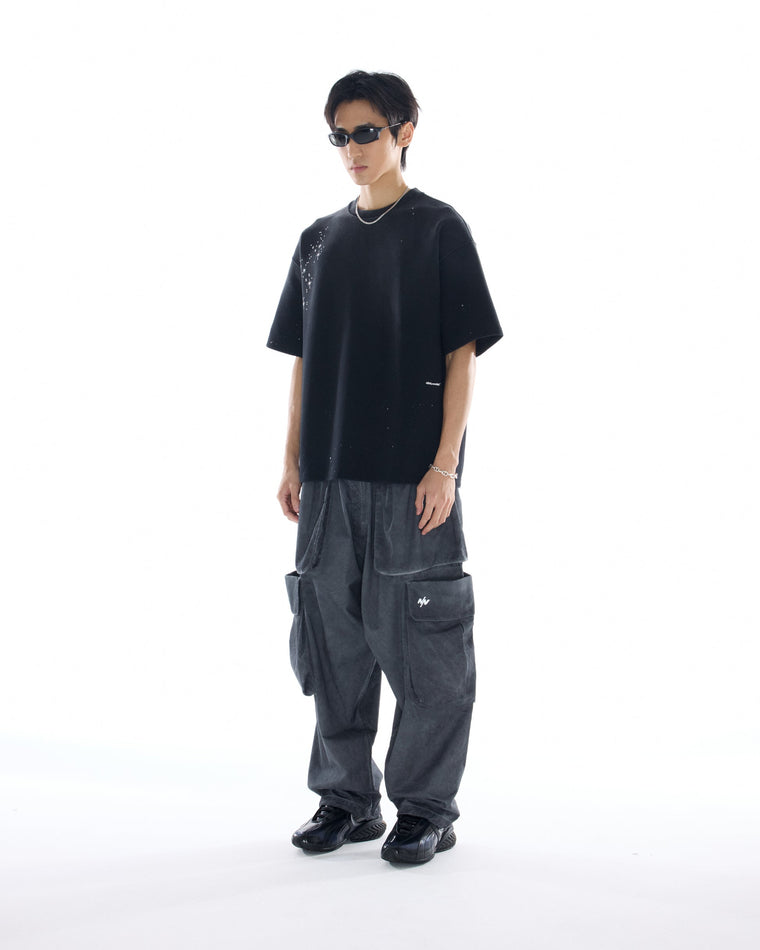NINE POINT NINE STAR NIGHT S/S TEE-WASHED GREY