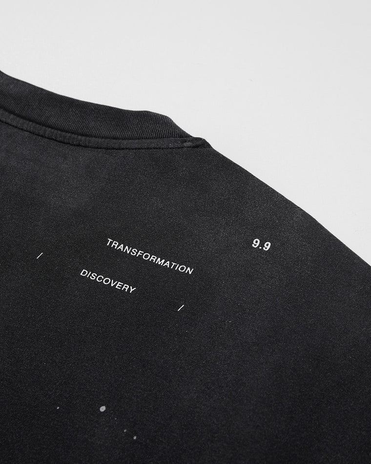 NINE POINT NINE STAR NIGHT S/S TEE-WASHED BLACK