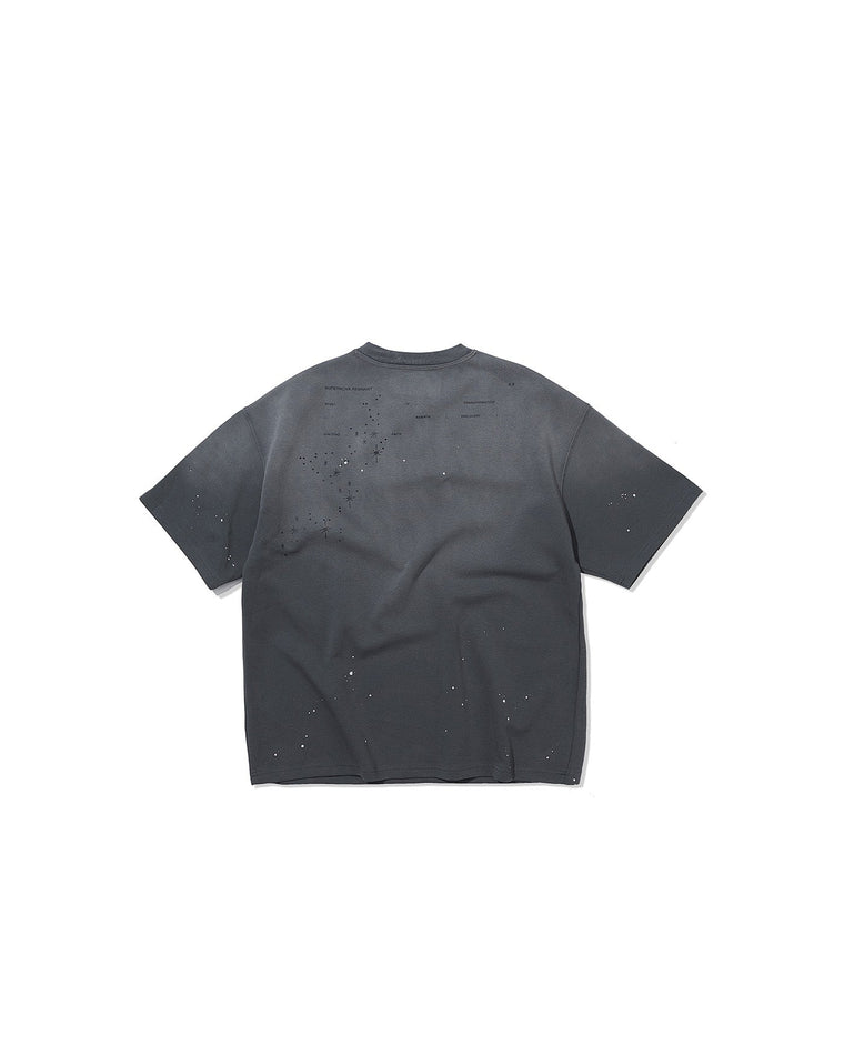 NINE POINT NINE STAR NIGHT S/S TEE-WASHED GREY