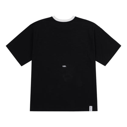 NEUTRAL SOCIETY STAY HOME RINGER TEE-BLACK
