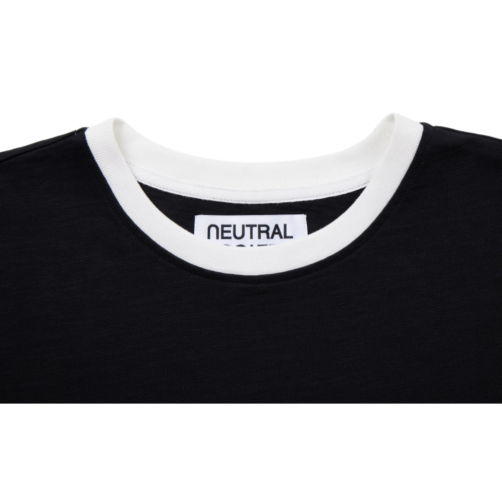 NEUTRAL SOCIETY STAY HOME RINGER TEE-BLACK