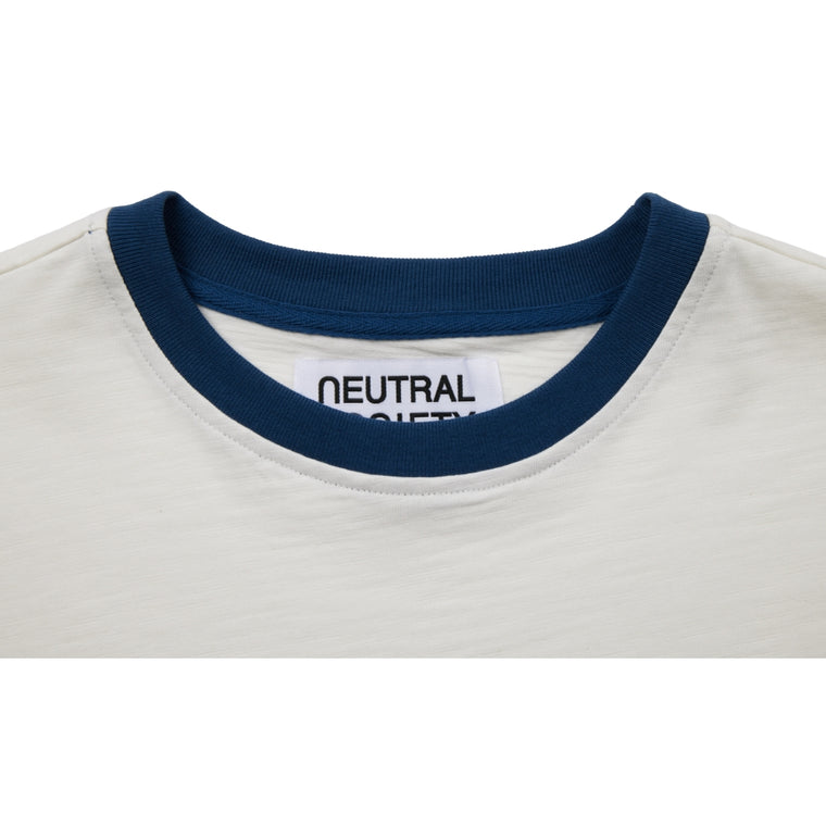 NEUTRAL SOCIETY STAY HOME RINGER TEE-WHITE