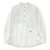 AND WANDER STRETCH RIP BAND COLLAR SHIRT-WHITE