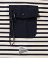 AND WANDER STRIPE POCKET SS TEE-NAVY