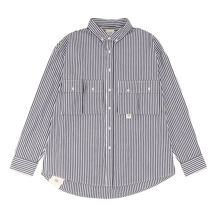 A[S]USL STRIPES FOUR POCKETS SHIRT-BLACK STRIPES